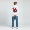 Enfant de dos portant le sweat blanc Charles Leclerc #16
