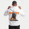 Sweat blanc F1 Oscar Piastri Signature porté par mannequin, vue de face simple