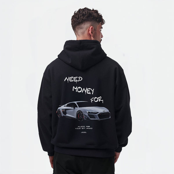 Sweat Need Money For Audi R8 Noir de Dos