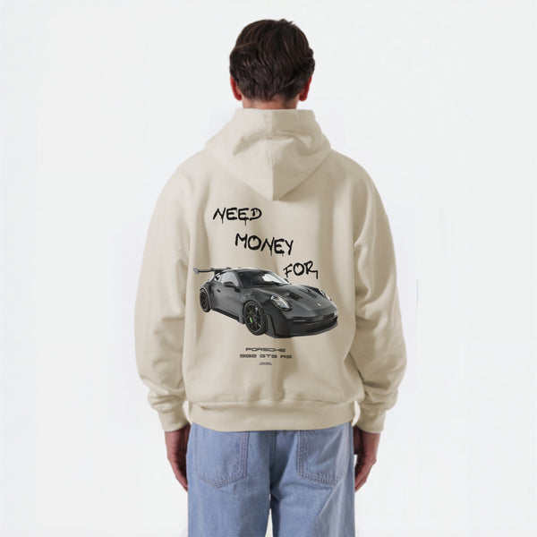 Sweat Need Money for Porsche GT3 RS beige noir de dos