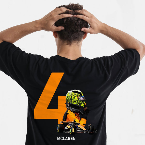 T-shirt lando norris mclaren noir de dos 