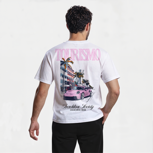 T shirtPorsche GT3RS Miami Blanc Rose de Dos
