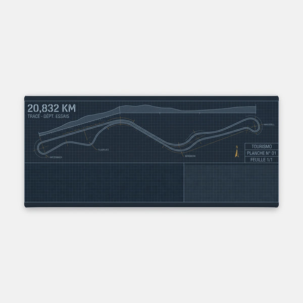 Alfombrilla de ratón Eifel plano de pruebas, vista de la alfombrilla en plano