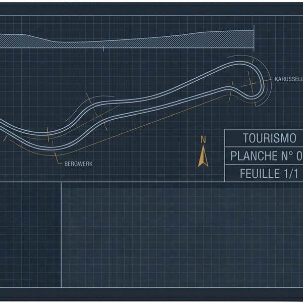 Alfombrilla de ratón Eifel plano de pruebas, detalle del diseño impreso