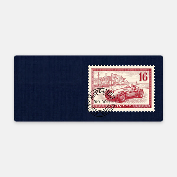 Alfombrilla de ratón Leclerc Mónaco sello 16, vista de la alfombrilla en plano
