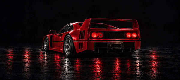 Alfombrilla de ratón Ferrari F40, detalle del diseño impreso