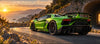 Alfombrilla de ratón Lamborghini Aventador SVJ Verde Mantis, detalle del diseño impreso