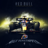 Toile canvas F1 Max Verstappen, monoplace Red Bull RB19 et casque posé au sol, ambiance jaune intense et visuel puissant