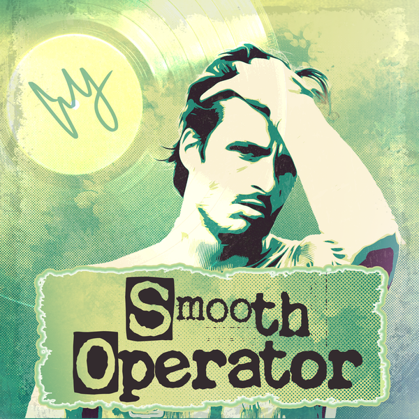 Toile F1 Carlos Sainz Smooth Operator au design rétro pop avec texte collector et couleurs vert pâle