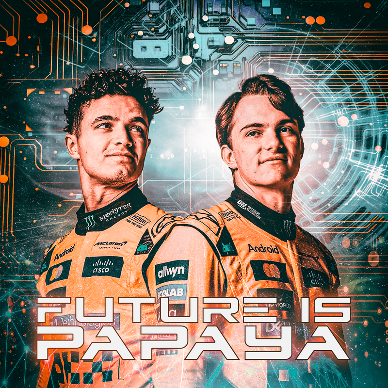 Lienzo F1 Norris x Piastri Equipo McLaren, vista 2