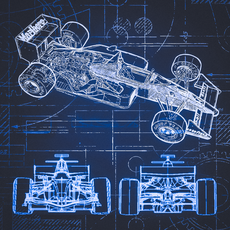 Lienzo F1 Plano Técnico de Monoplaza, vista 2