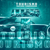 Toile F1 Tourismo Clothing Racing design futuriste néon turquoise avec monoplaces stylisées