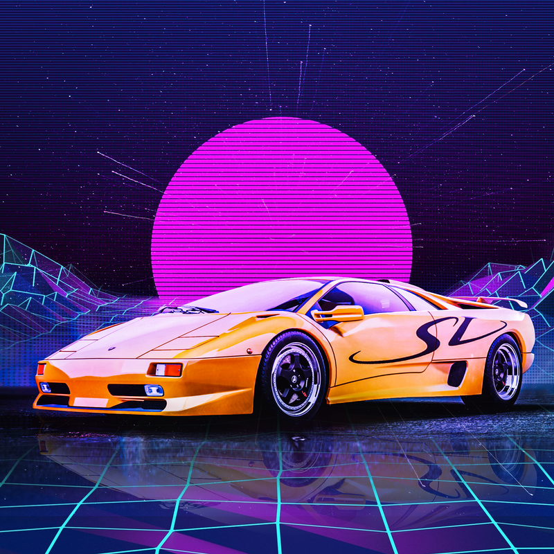 Lienzo Lamborghini – Sunset SV, vista 2