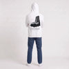 Sweat Tesla Cybertruck Raw Future blanc à capuche vu de dos