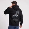 Sweat Tesla Cybertruck Raw Future noir porté de dos