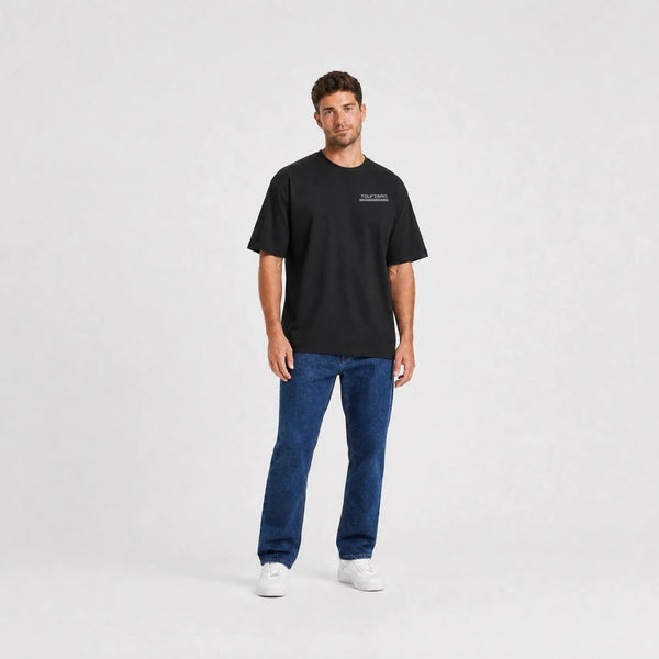 T-shirt Chevrolet Chevelle Ss 454 Big Block Authority noir vu de face en plan large avec logo Tourismo