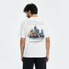 T-shirt F1 Albert Park Circuit d’Australie blanc vu de dos – visuel du circuit et skyline de Melbourne, design Tourismo