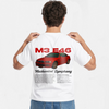 T-shirt blanc BMW M3 E46 avec illustration rouge dans le dos, porté par mannequin