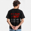 T-shirt noir BMW M3 E46 avec voiture rouge sur fond blanc, dos mannequin
