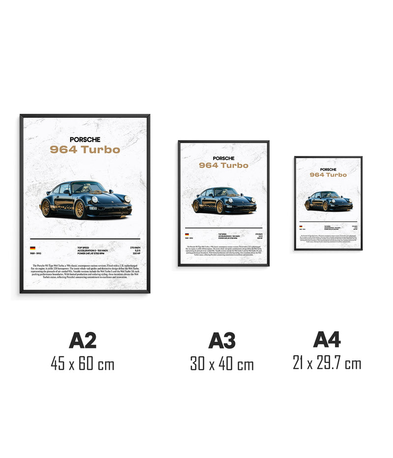 Póster Porsche 964 Turbo, vista 3